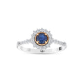 0.69 Karat Laranj Safir Diamante Anello