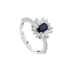 1.16 Karat Flora Safir Markiz Diamante Anello