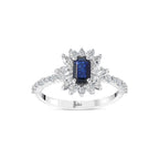 1.16 Karat Flora Safir Markiz Diamante Anello