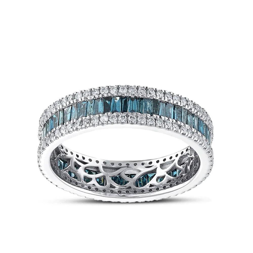1.61 карата с синим бриллиантом Deep Blue Tamtur Baget кольцо