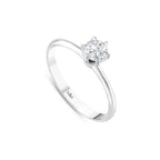 0.40 Karat Petal Solitario Diamante Anello
