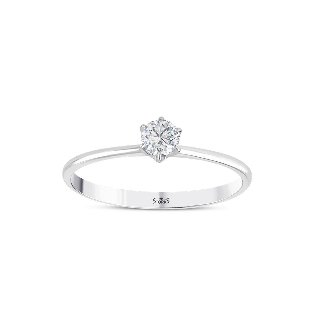 0.20 Karat Petal Solitario Diamante Anello