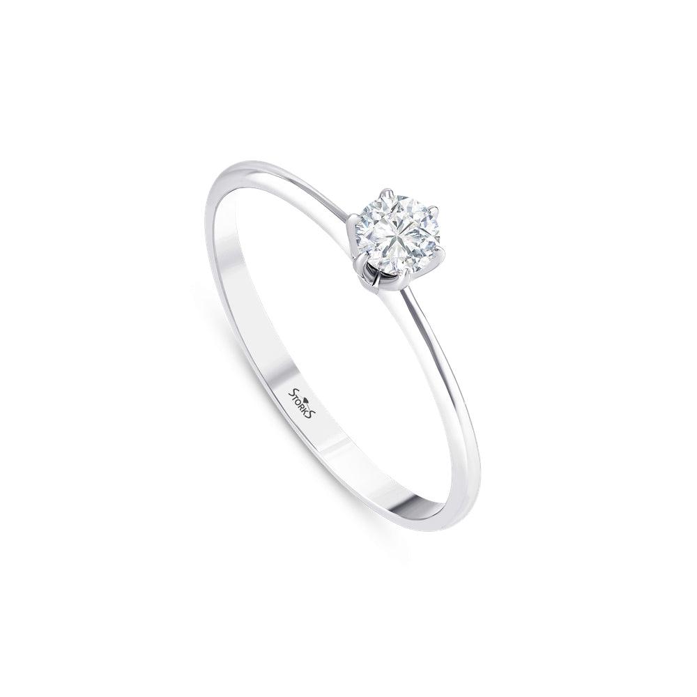 0.20 Karat Petal Solitario Diamante Anello