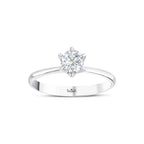 0.50 Karat Petal Solitario Diamante Anello