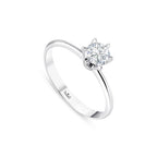 0.50 Karat Petal Solitario Diamante Anello