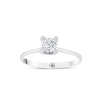 0.30 Karat Tetra Solitario Diamante Anello