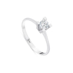 0.30 Karat Tetra Solitario Diamante Anello