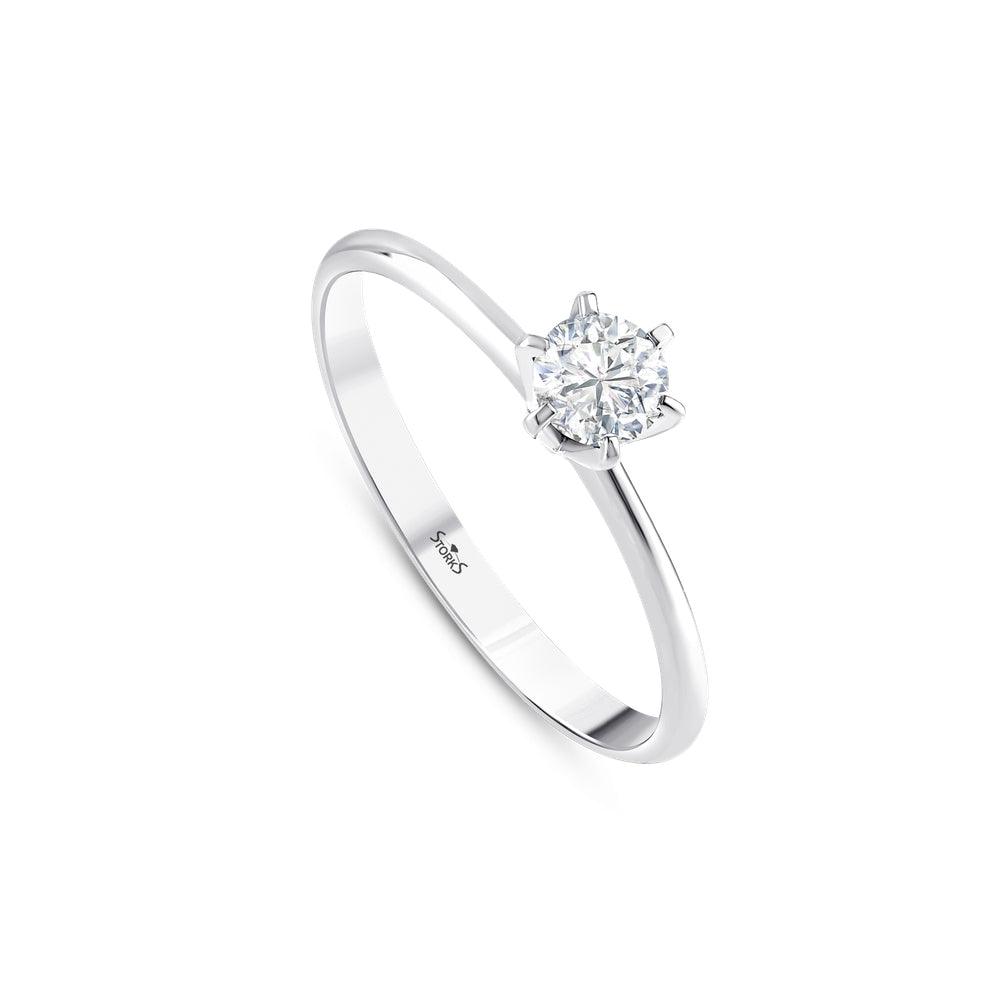 0.30 Karat Petal Solitario Diamante Anello