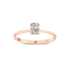 0.31 Karat ovale Solitario Diamante Anello