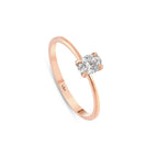 0.31 Karat ovale Solitario Diamante Anello