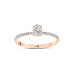 0.39 Karat ovale Diamante solitario Anello
