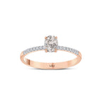 0.47 Karat ovale Solitario Diamante Anello
