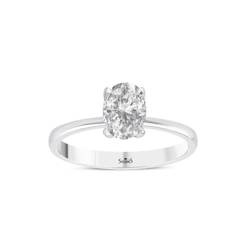 1.00 Karat ovale Solitario Diamante Anello