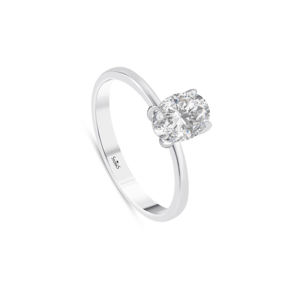 1.00 Karat ovale Solitario Diamante Anello