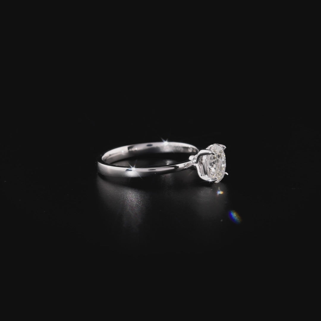 1.00 Karat Oval Pırlanta Tektaş Yüzük