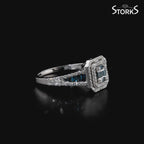 0.76 Karat Deep Blue Baget Yüzük
