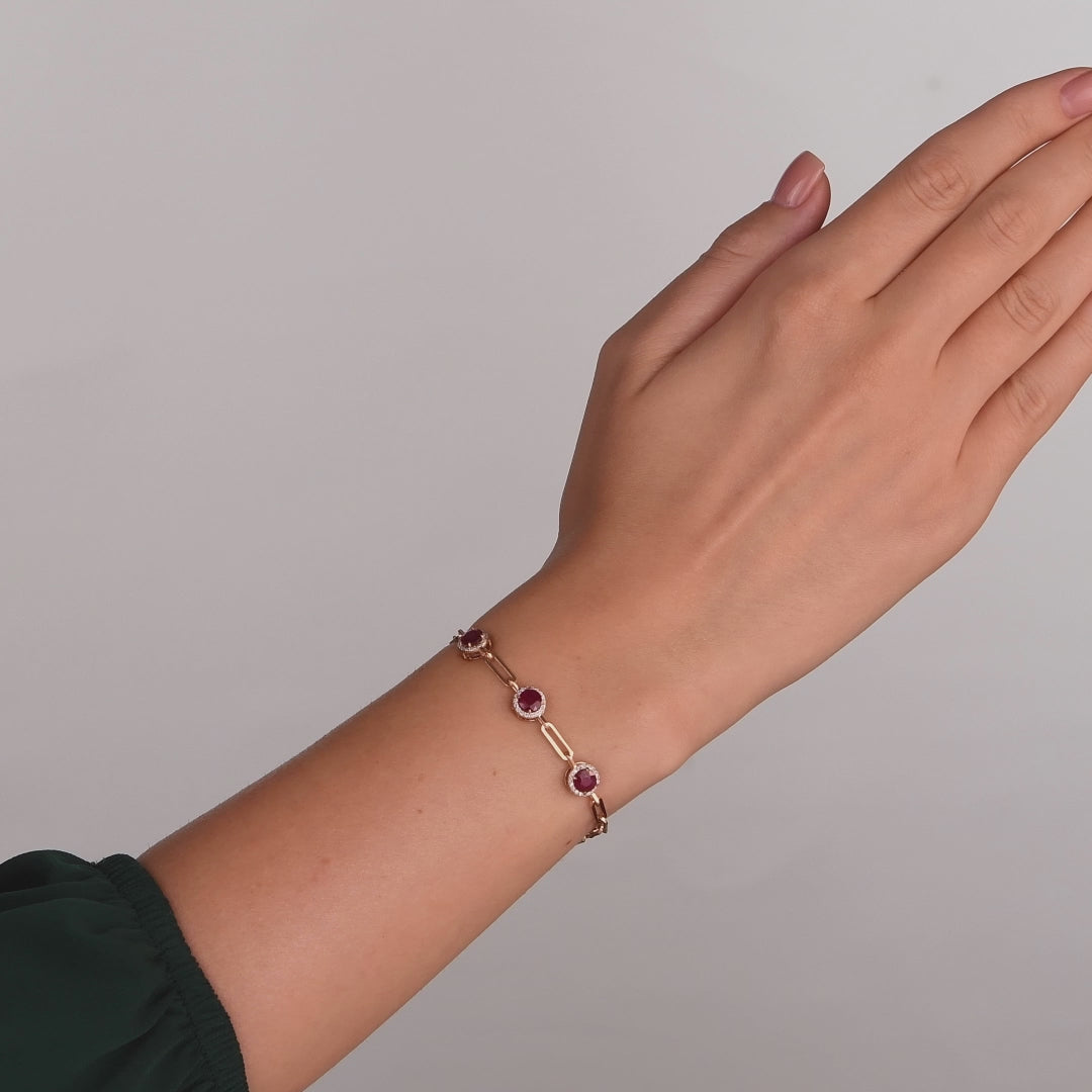 1.99 Karat Cherry Yakut Pırlanta Bileklik
