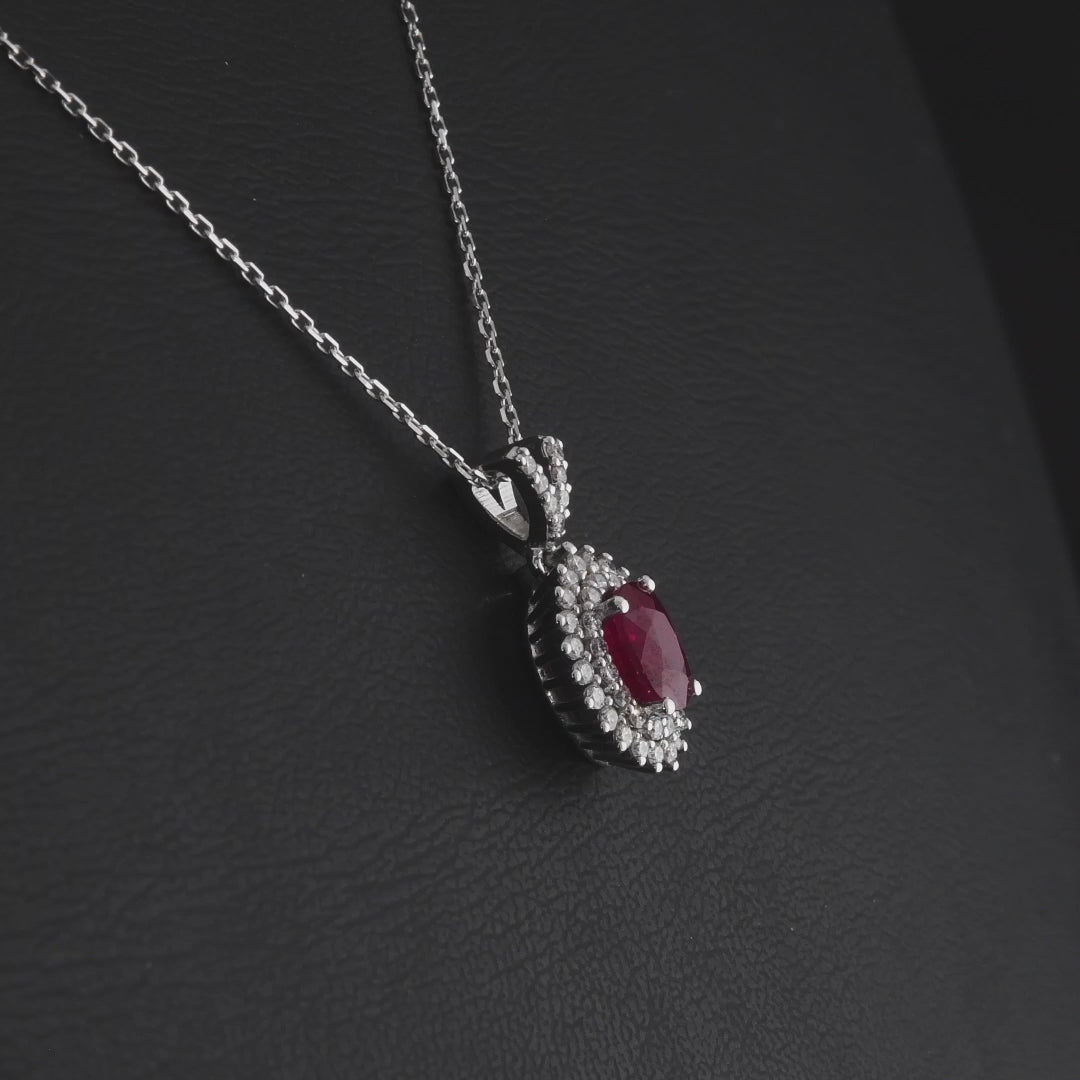 0.97 Karat Yakut Pırlanta Kolye