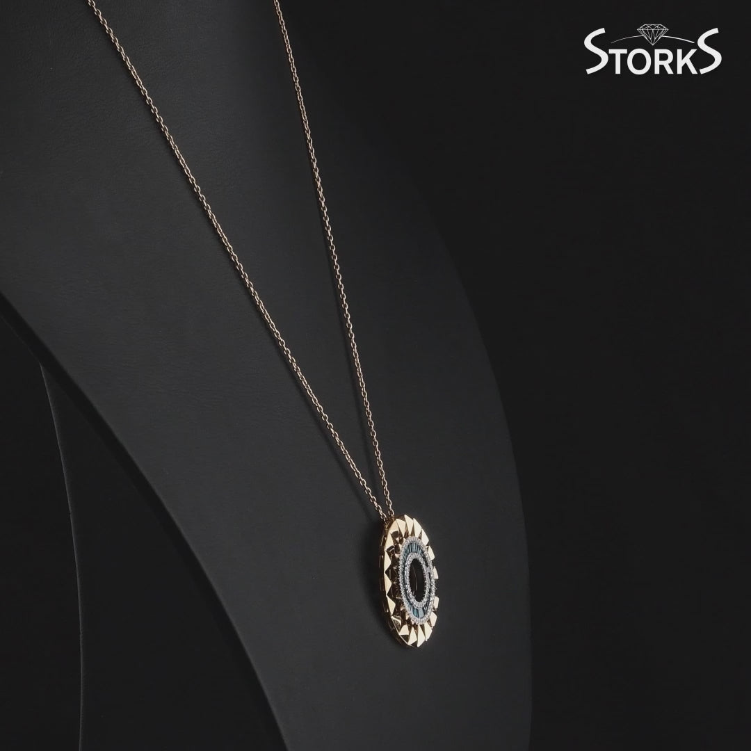 0.88 Karat Deep Blue Baget Kolye