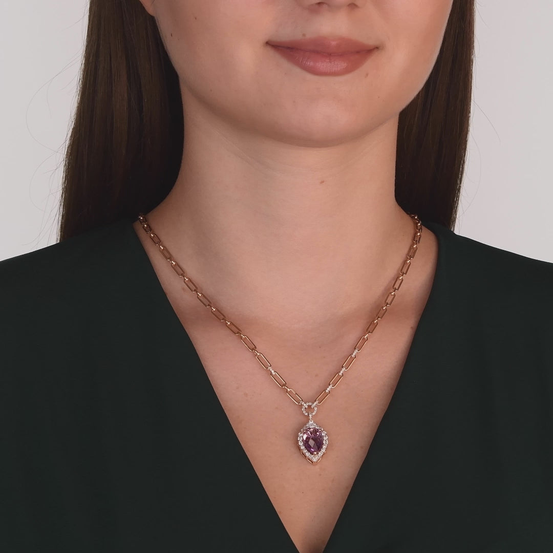 5.39 Karat Cherry Ametist Pırlanta Kolye