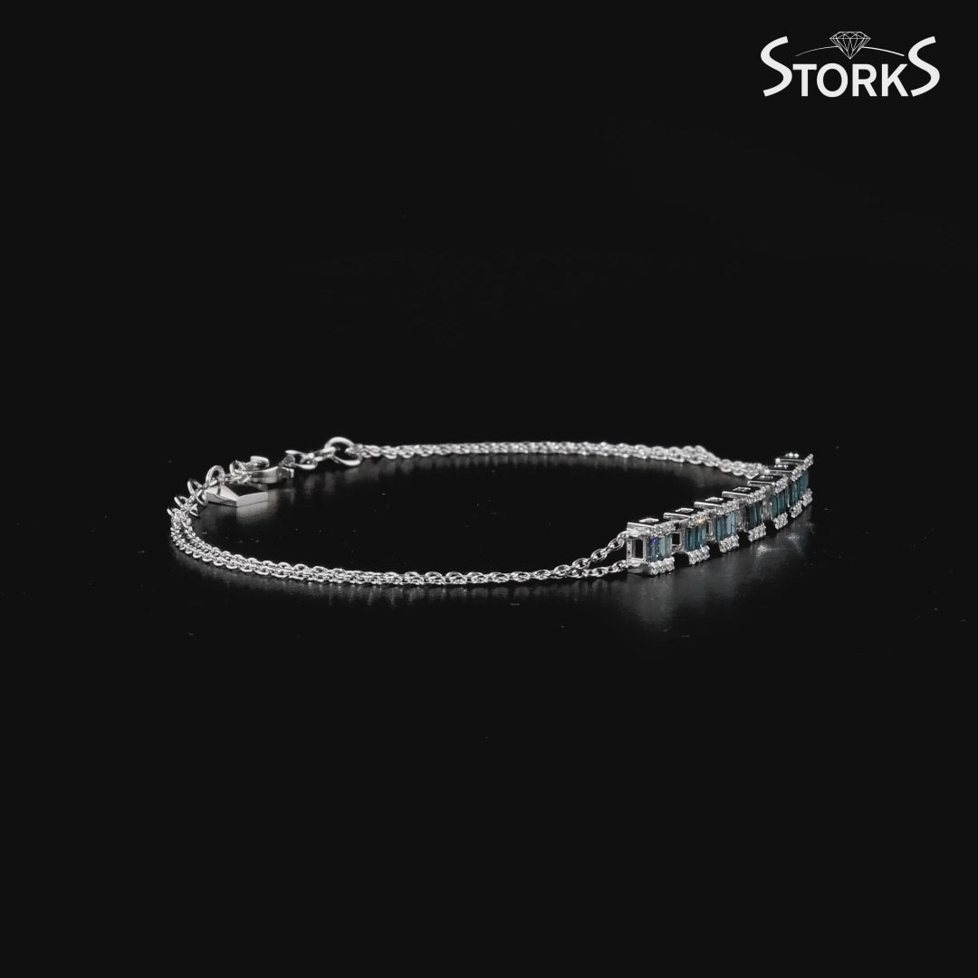 0.84 Karat Deep Blue Baget Bileklik