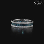 1.61 Karat Mavi Pırlantalı Deep Blue Tamtur Baget Yüzük