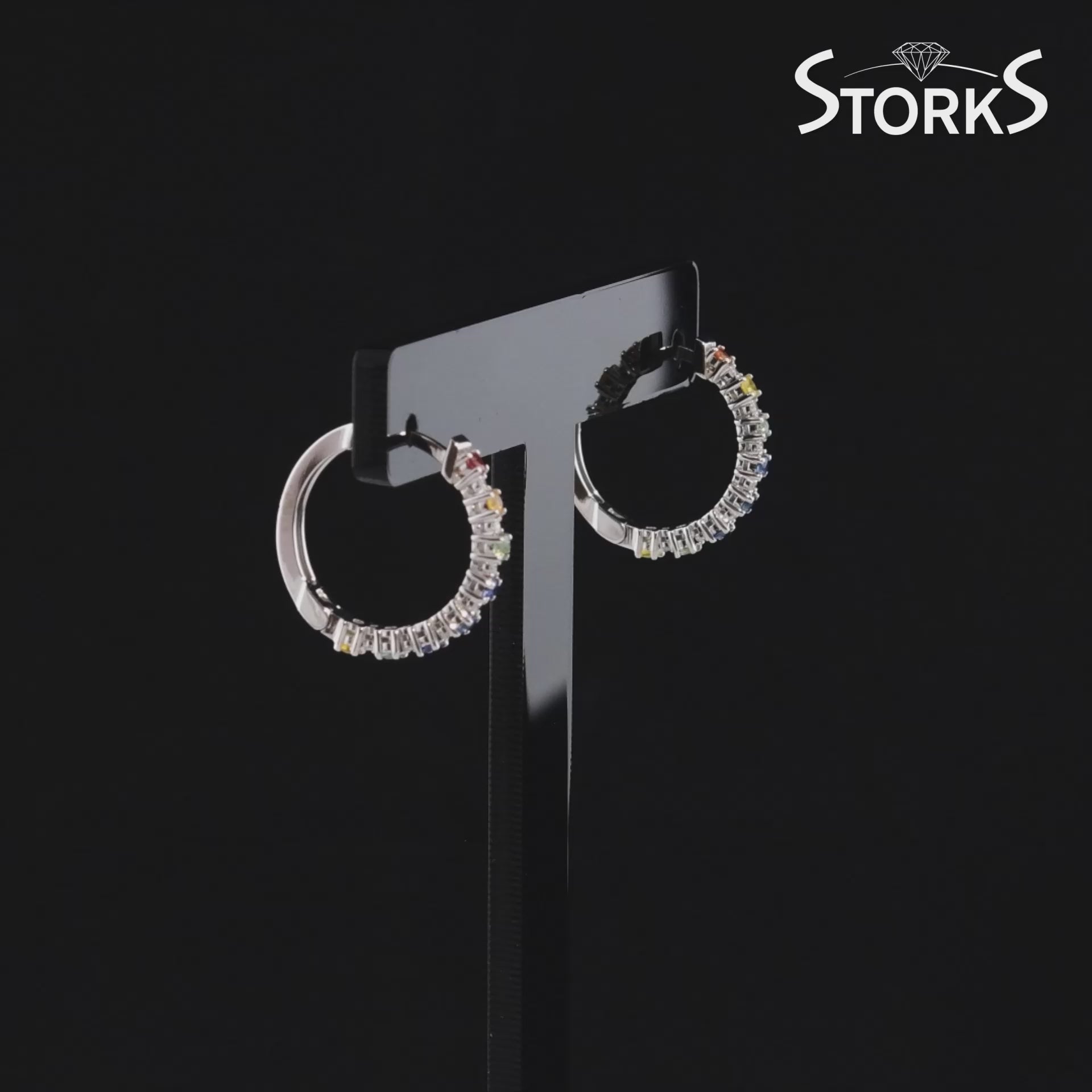 0.75 Karat Rainbow Koleksiyonu Safir Pırlantalı Küpe