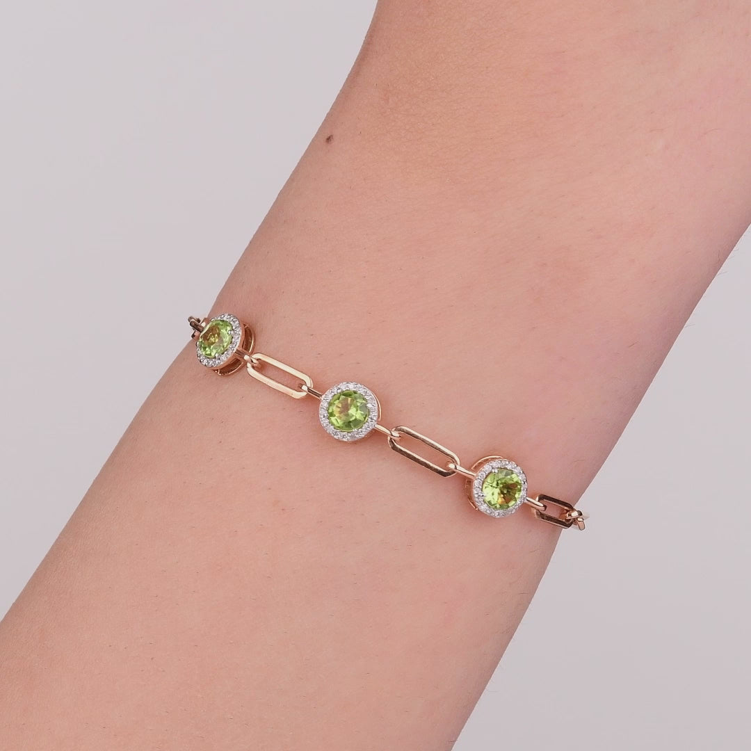 1.73 Karat Cherry Peridot Pırlanta Bileklik