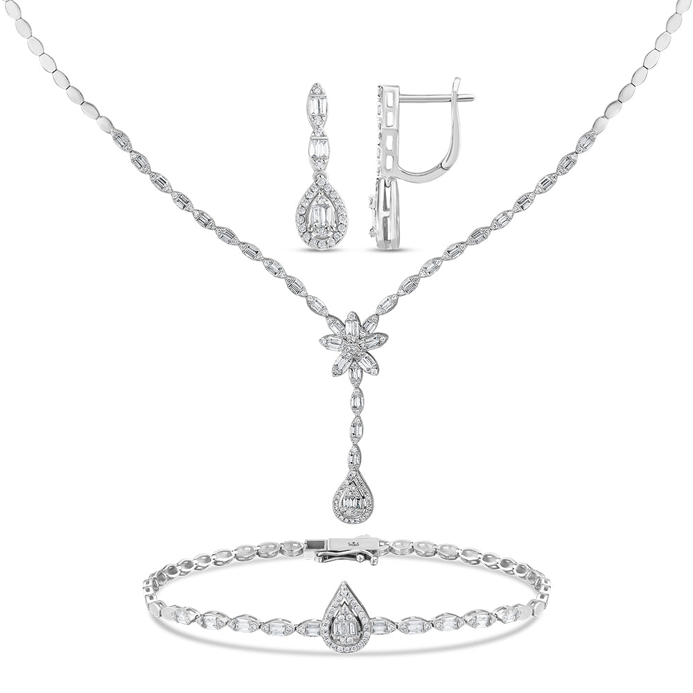 2.97 Karat Wedding Baget Pırlanta Set
