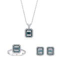 1.71 Karat Deep Blue Baget Pırlanta Set