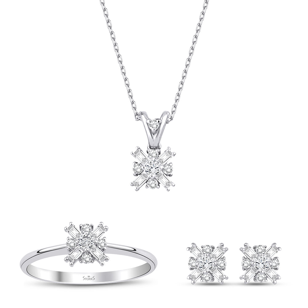 0.71 Karat Evangeline Baget Pırlanta Set