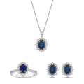 3.01 Karat Laranj Safir Diamante Parure