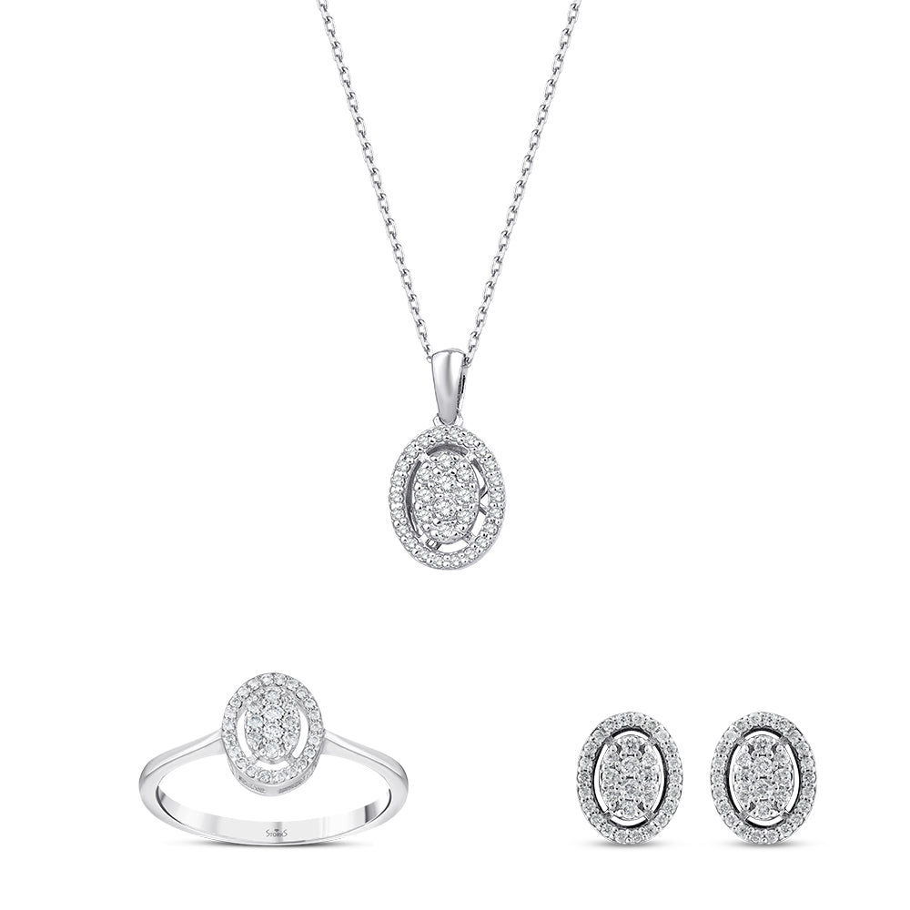 0.63 Karat Ovo Pırlanta Set