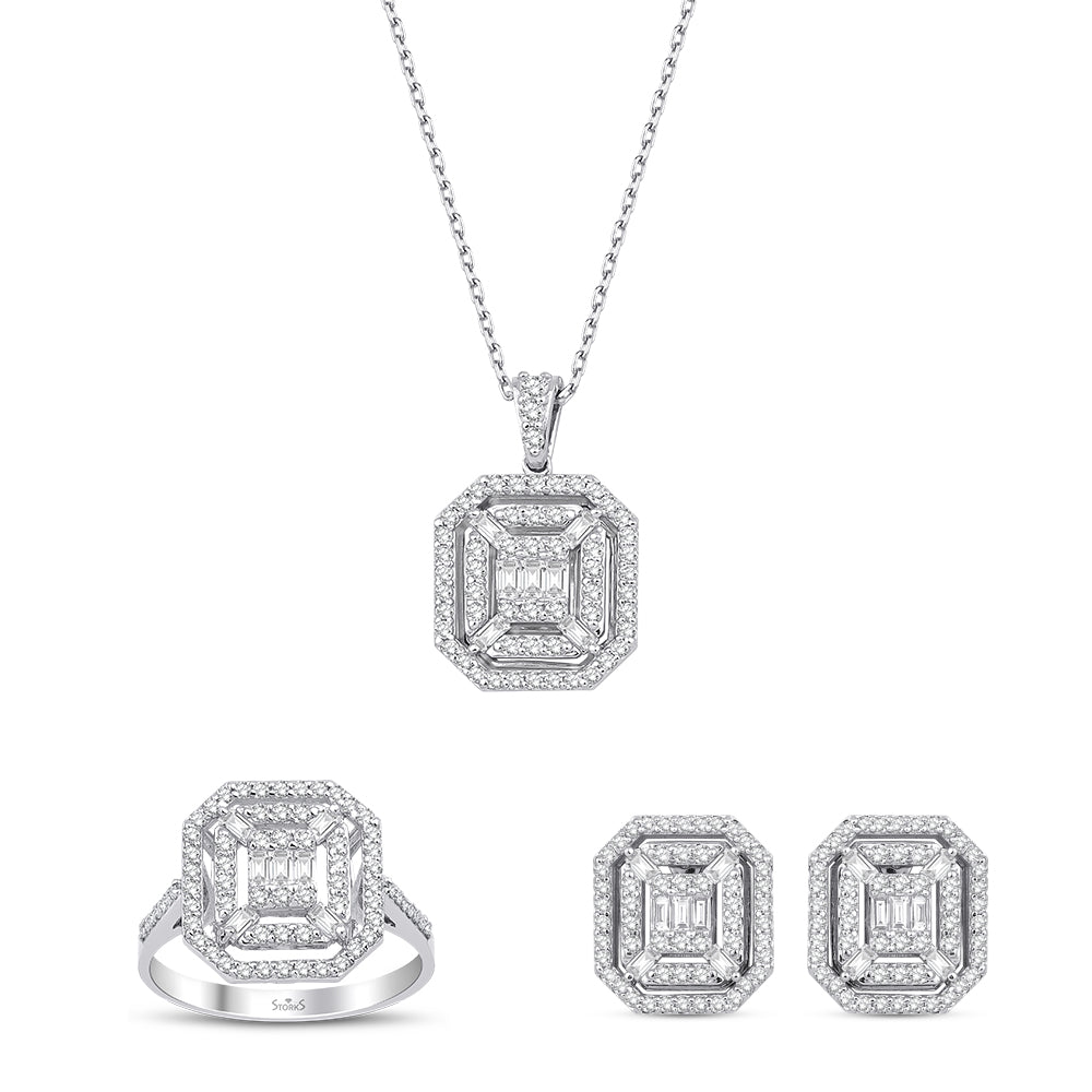 2.20 Karat June Baget Pırlanta Set