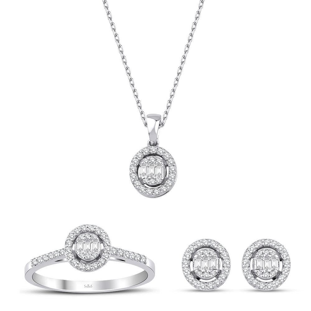 0.59 Karat Laranj Baget Pırlanta Set