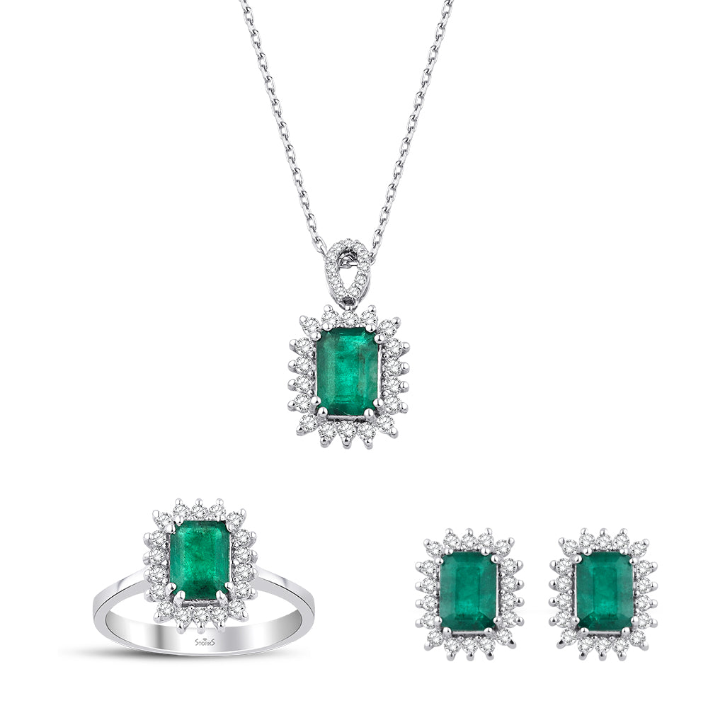 4.18 Karat Anturaj Solo Zümrüt Pırlanta Set