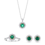 2.28 Karat Laranj Zümrüt Diamante Parure