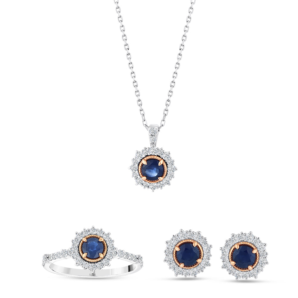 2.27 Karat Laranj Safir Pırlanta Set