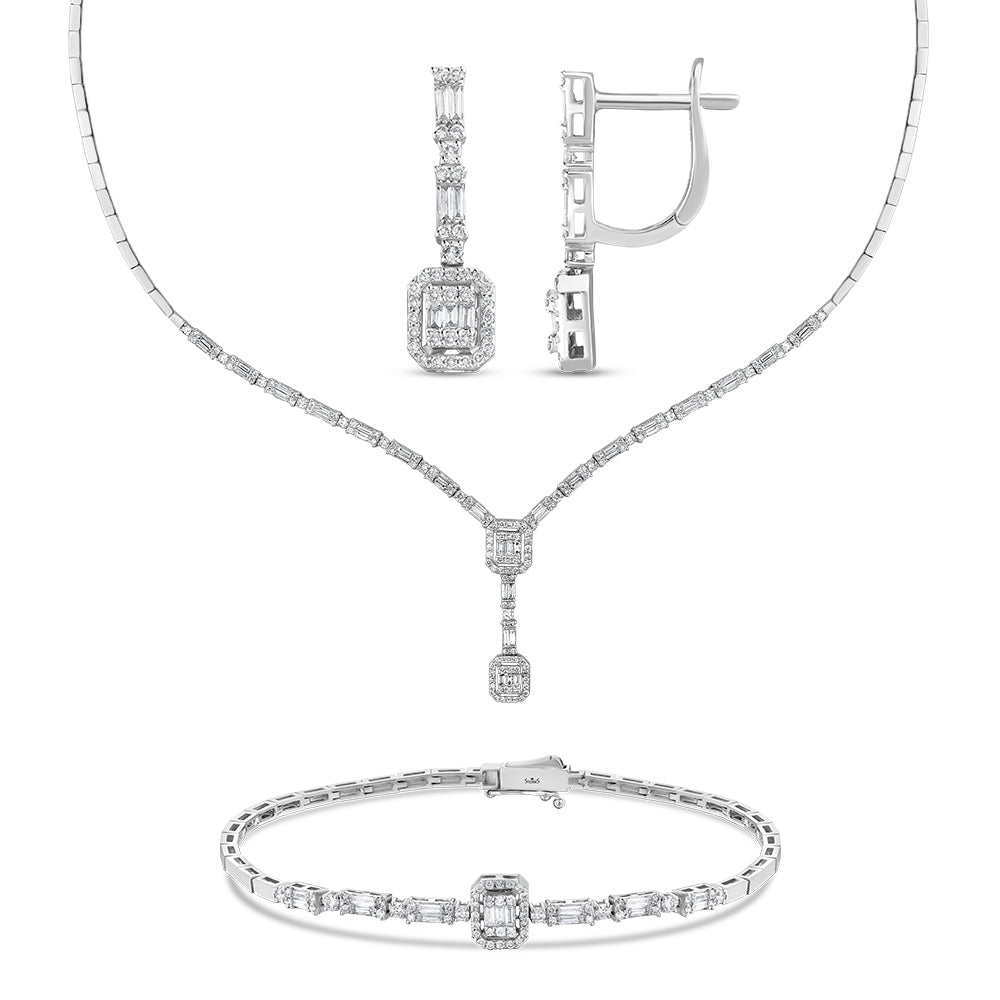 2.90 Karat Wedding Baget Pırlanta Set