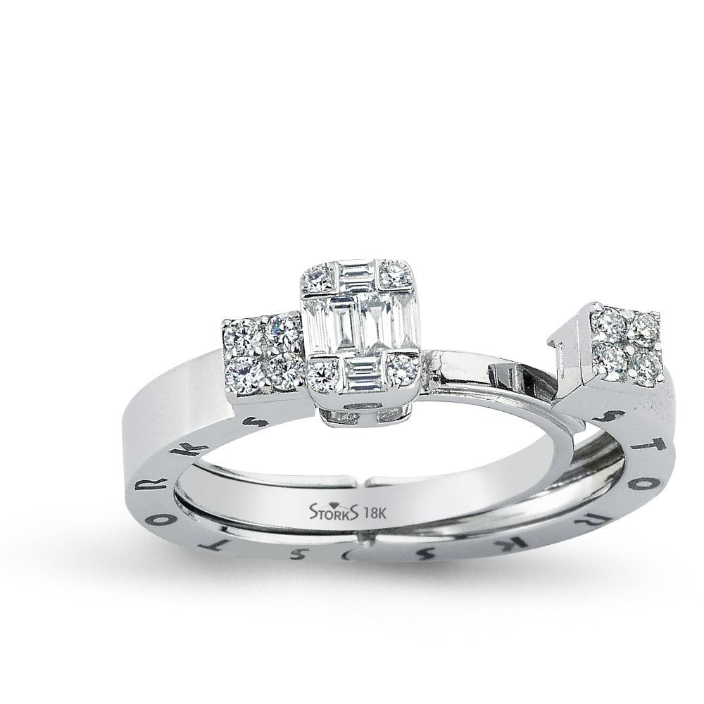 0.31 Karat Baget Diamante Storks Anello