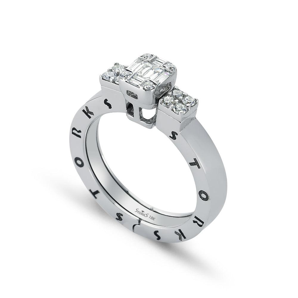 0.31 Karat Baget Diamante Storks Anello