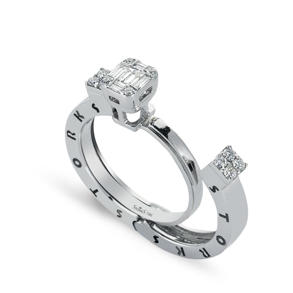 0.31 Karat Baget Diamante Storks Anello