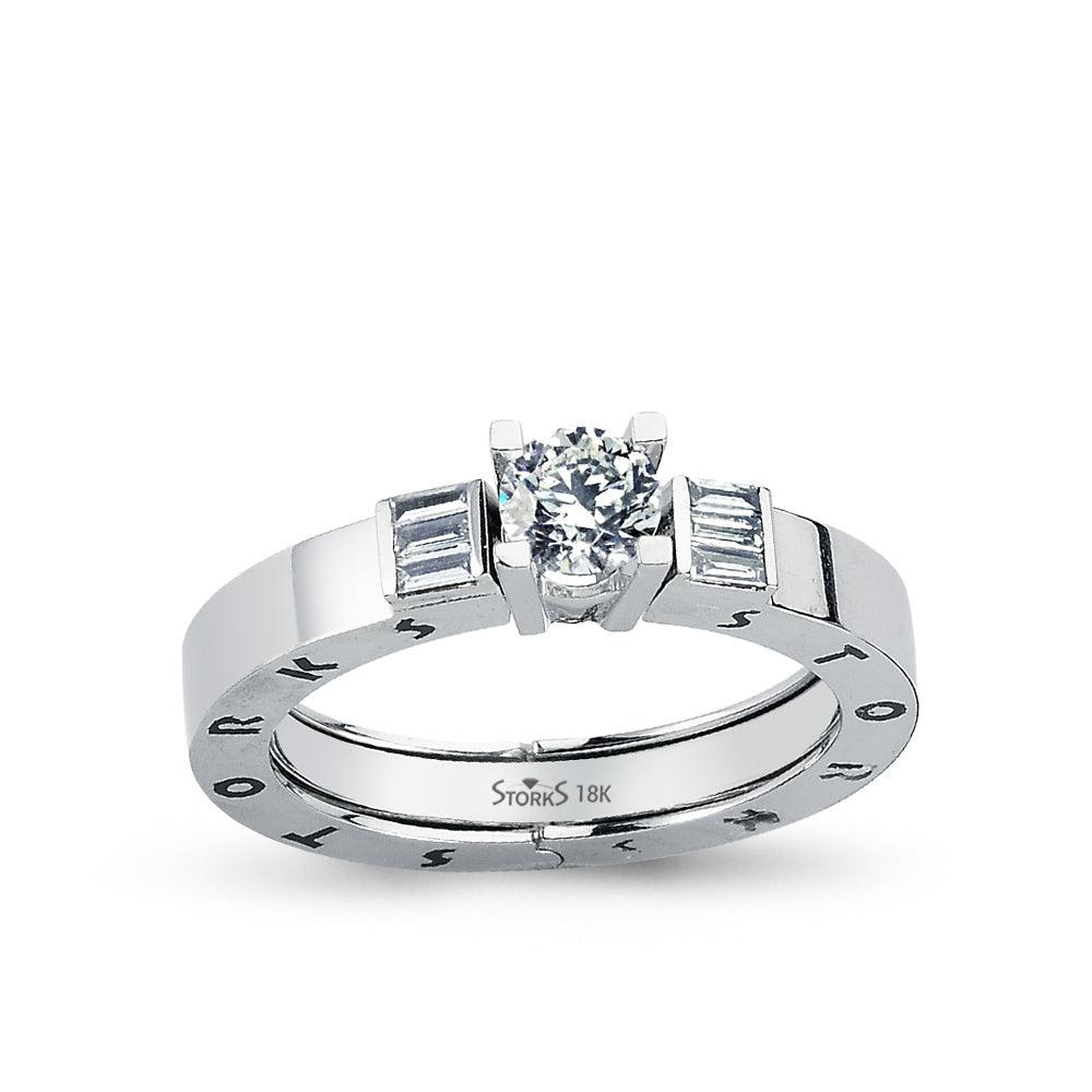 0.60 Karat Baget Diamante Storks Anello