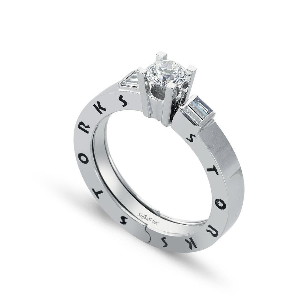 0.60 Karat Baget Diamante Storks Anello
