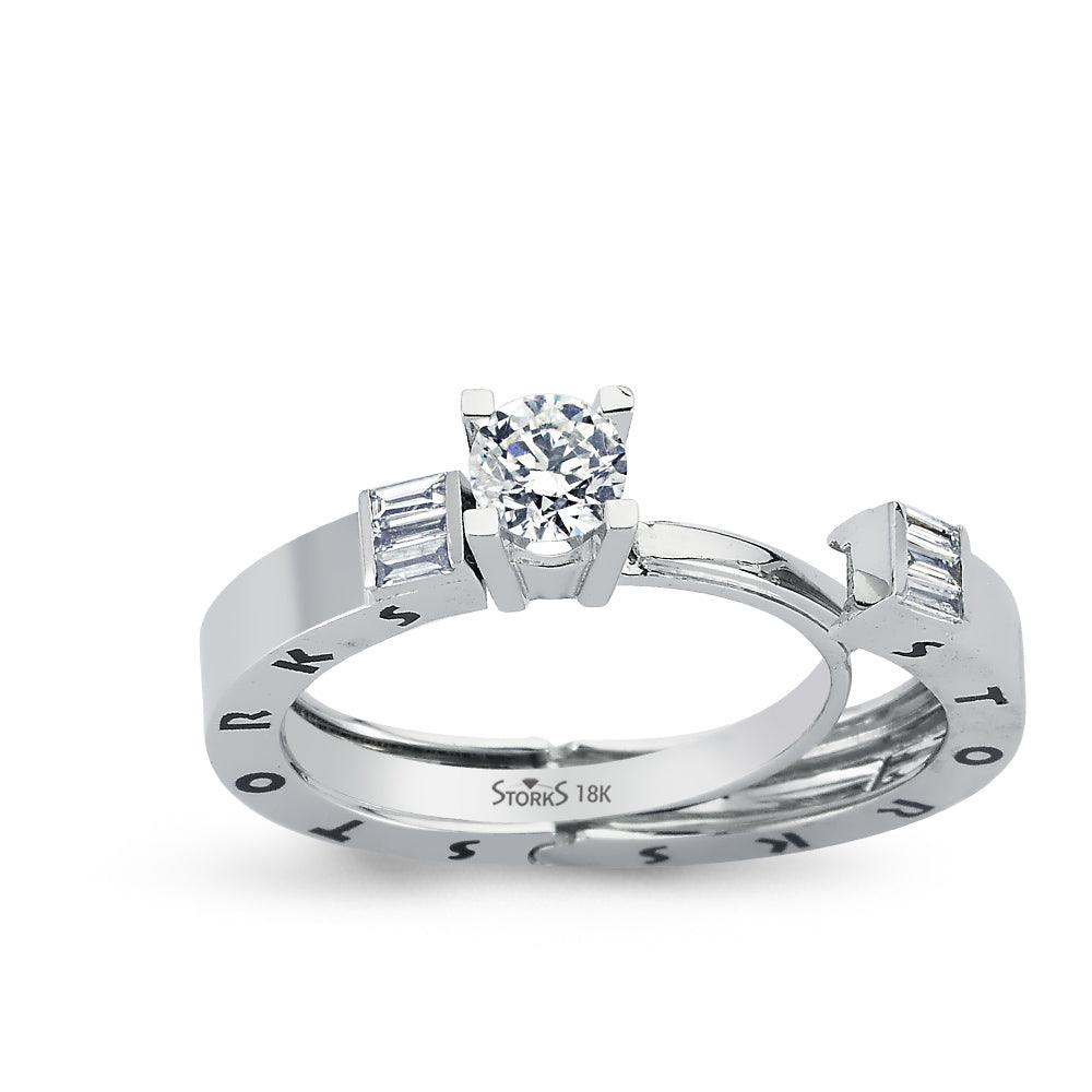 0.60 Karat Baget Diamante Storks Anello
