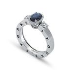 0.88 Karat Oval Safir Pırlanta Storks Yüzük