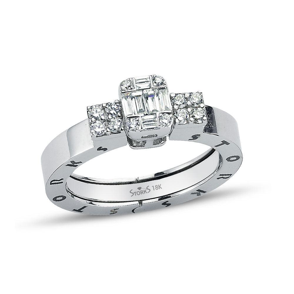 0.31 Karat Baget Diamante Storks Anello