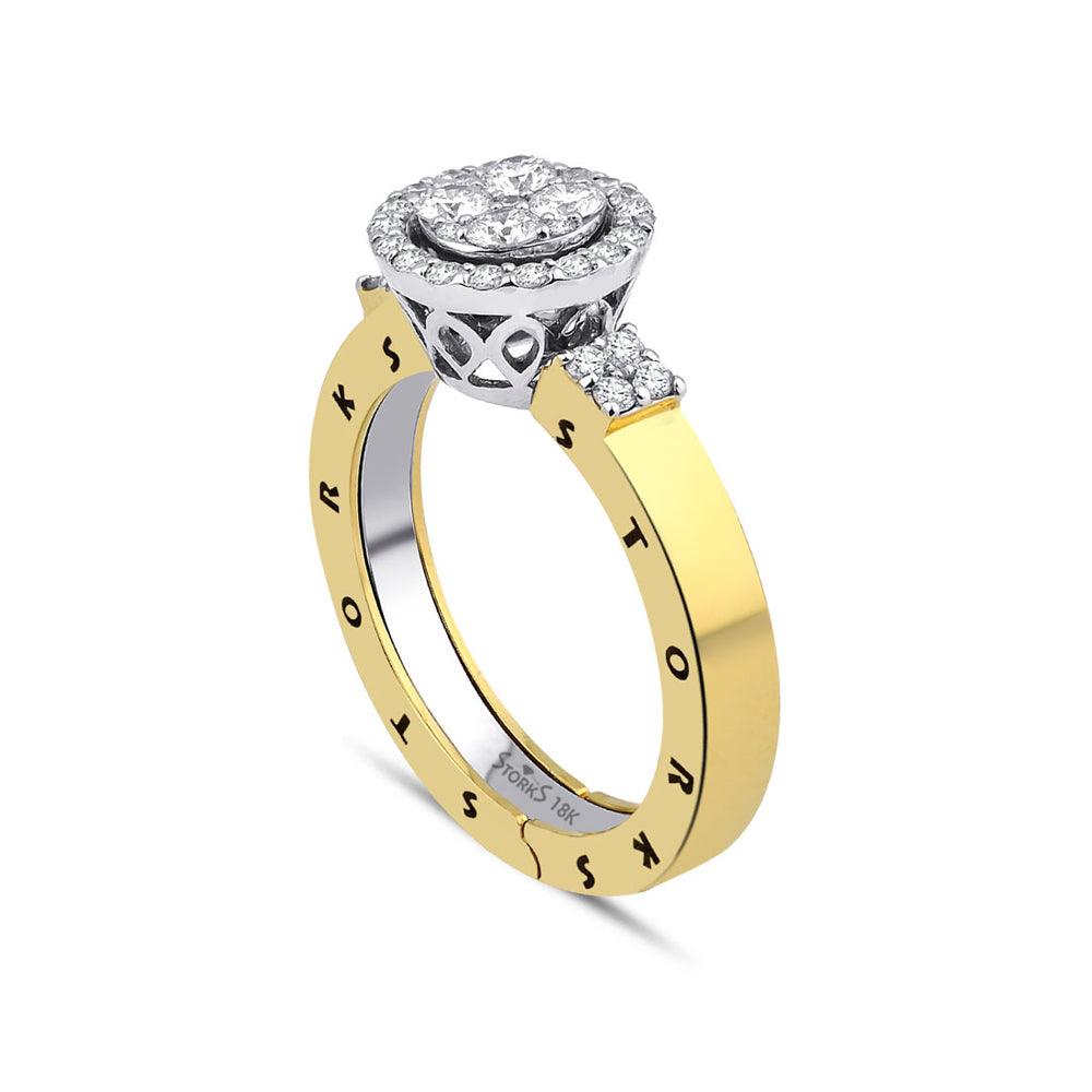 0.67 Karat Diamante Storks Anello