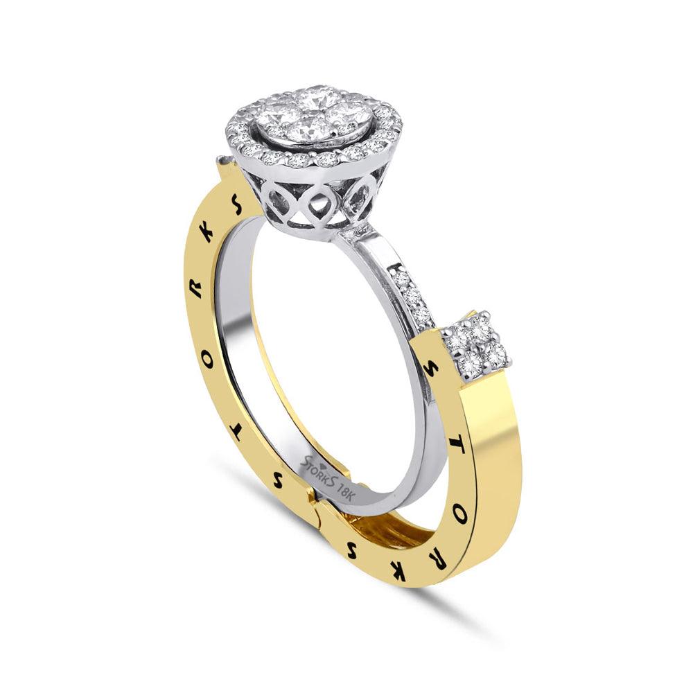 0.67 Karat Diamante Storks Anello