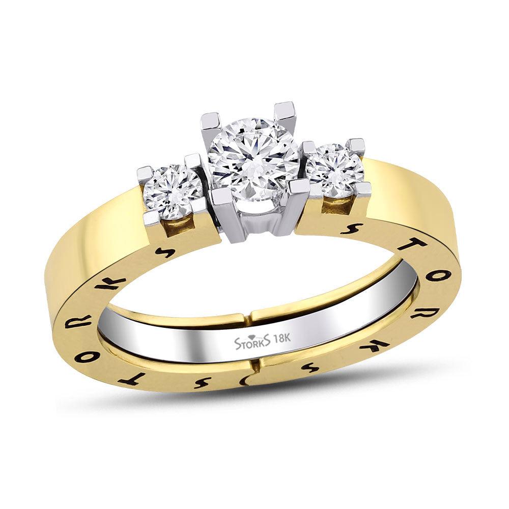 0.80 Karat Tria Diamante Storks Anello